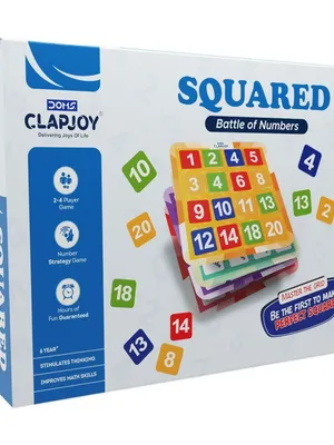 Squared Battle of Numbers Board Game for Kids & Family | Number Strategy Grid Game | Educational Math Skills & Brain Teaser Puzzle Game (Ages 6+)