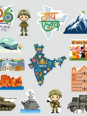 Todfod Republic Day Photo Booth Props for Kids & Family | 26 January Patriotic Tricolor Props Set | Indian Flag & Ashoka Chakra Photo Props for Baby Photoshoot, School Decoration & Party Celebration