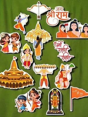Todfod Lord God Theme Photo Booth Props – 23pcs Set for Kids & Family Photoshoots | Religious & Festival Party Props