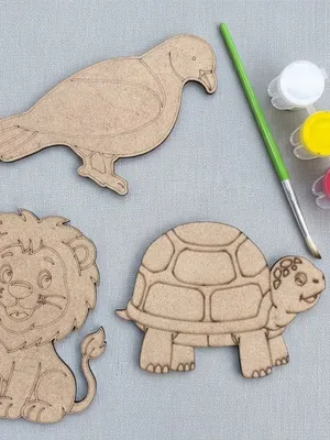 Todfod DIY Painting Animal Fridge Magnet Kit – Wooden Craft Coloring Set with Paints & Brush for Kids
