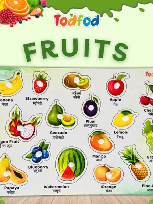 Todfod Wooden Fruit Shape Puzzle Toy Kids Learning Educational With Knob Board Game
