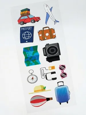 TodFod Travel DTF Heat Transfer Sticker Sheet, 11 x 4 Inch – Cute Travel Iron-On Transfers for T-Shirts, Hoodies, Bags & Luggage