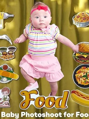 Todfod Food Theme Photo Booth Props (10 Pieces) | Food Theme Photo Booth Props for Baby Photoshoot, Kids Birthday Party & Cake Smash Celebration