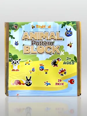 Todfod Wooden Animal Puzzle with 21 Activity Cards | Montessori Learning Toy for Kids 3+ | Educational Tangram Pattern Blocks - Made in India, BIS Certified