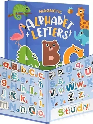 78Pcs Magnetic Alphabet Letters - Uppercase & Lowercase Fridge Magnets for Kids, Toddlers Educational Toys Alphabet Toys for 2 3 4 5 Years Old Kids Word Spelling for Home School