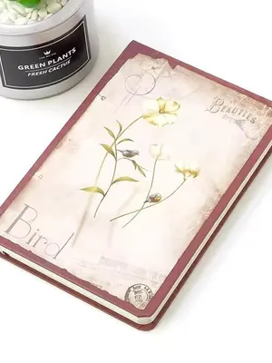 Flower theme Retro Pattern Premium Soft Bound Notebook Diary for Girls and Women, Notebook For Gifting, Notebook For Daily planer 200 Pages + (Celestical Camellia)