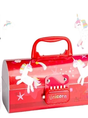 Unicorn Password Lock Pencil Box with Large Capacity Multi-Layer Multi-Function Storage Box Secret Compartment & Mirror and Pen Pencil Case Best Gifts for Kids ( Unicorn)