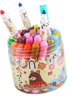 Colour Pens - Washable Water Colour Pens, Colouring Kit Art Markers Colour Sketch Pens Set for Kids, Artists Sketching Drawing Materials, Cute Art Supplies (36 Pieces)