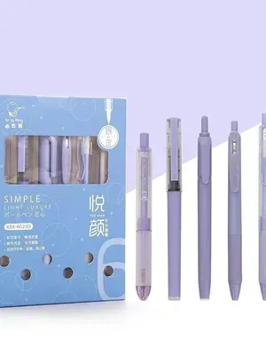 Simple Luxury Gel Pen and Highlighter 4 Push Action Neutral Gel Pens,1 Highlighters,1 Straight Liquid Roller Ball Pen Coordinated Design Ink Gel Pens, Signature Pen Set