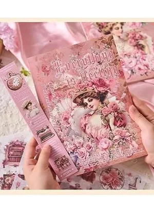 Everything is Fleeting Nostalgic Dreams Retro Romance Decorative Sticker Book – Vintage Aesthetic Scrapbook Stickers for Journaling, Planners, DIY Crafts & Phone Decoration - 1