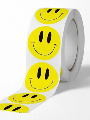 2000 Pcs Happy Smiley Watercolor Thank You Stickers, Round Thank You Adhesive Sticker for Small Business Wedding Supplies Packing Stickers Gift Wrap (4 x Decorative Sticker Roll)