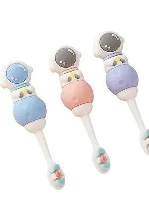 Kids Soft Bristle Astronaut Toothbrush for Babies & Toddlers | Ultra Soft Rounded Bristles | Small Brush Head | Ergonomic Anti-Slip Handle | Gentle Gum Designs(Pack Of 1) - Space Astronaut Tb 1708/9
