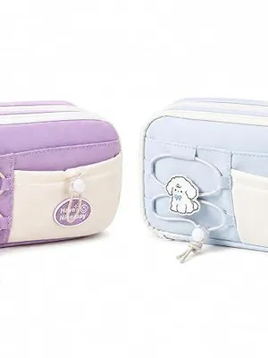 Pencil Case Set of 2, Birthday Return Gift for Kids, Large Capacity Pencil Pouch with Compartments,Pen Organizer for Girls Boys School Supplies Ages 3–12 ( & Dog Combo)