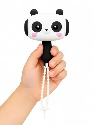 Cute Cartoon Hand Press Hammer Keychain Toy, Sound Choo Choo Keyring, Portable Bag Charm, Backpack Accessory, Birthday Return Gift for Kids, Pack of 1 - Panda Sound Keychain