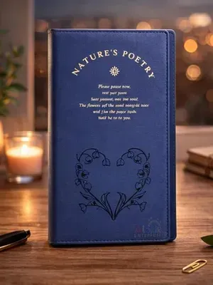 Nature’s Poetry Hardcover Diary Notebook with Floral Embossed Design, Premium Lined Journal for Writing, Office, School & Travel – Elegant Aesthetic Notebook Gift for Students & Adults
