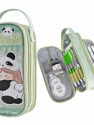 Travel Toiletry Organizer Bag for Men and Women | Waterproof Cosmetic Shaving Kit Storage Pouch with Double Zipper Compartments ( Happy Time)