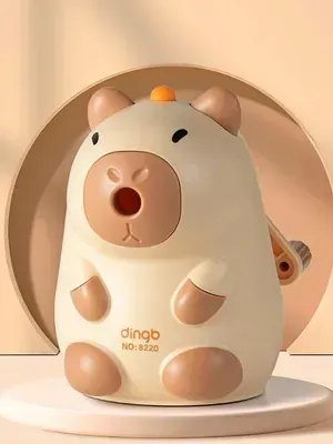 Automatic Electric Pencil Sharpener for Kids, Battery Operated with Dust Box, Cartoon Astronaut Design, for School, Home, Office & Return Gifts (Capybara Sharpener)
