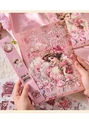 Everything is Fleeting Nostalgic Dreams Retro Romance Decorative Sticker Book – Vintage Aesthetic Scrapbook Stickers for Journaling, Planners, DIY Crafts & Phone Decoration