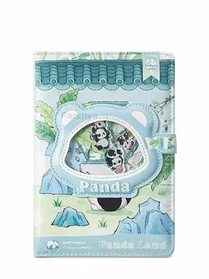 Cute Magnetic Lock Diary for Kids Girls | Premium Hard Cover Notebook with Flap Closure | 18.6×12.8 cm | Thick Pages Journal for Writing, School, Gift, Personal Use (2. Panda Land)
