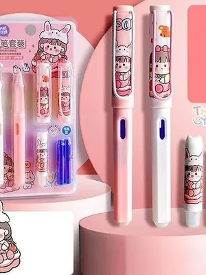 Fountain Pen for Students, Erasable Pen Set for School Stationery Gift for Kids, Birthday Return Gift, Pen for Office, School Stationery Items for Kids - Stationery Kit & Set