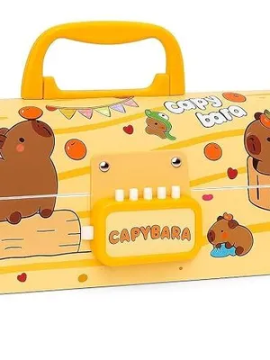 Capybara Themes Kids Pen & Pencil Box | Suitcase Style Password Lock Pencil Case, Multi-Layer Pencil Box, Boys, Girls, Stationary Organizer Case, Return Gift for Kids