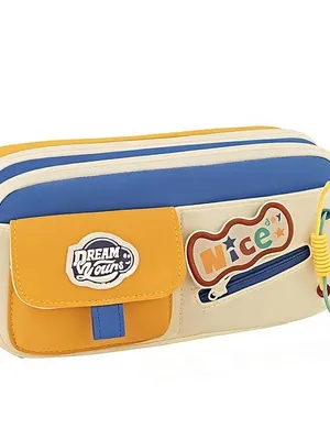 Retro 6-Compartment Pencil Pouch for Students | Huge Spacious Multi-Layer Oxford Fabric Stationery Organizer | Zippered Pocket Case for School Best Gift Pouch - Dream yours Pocket
