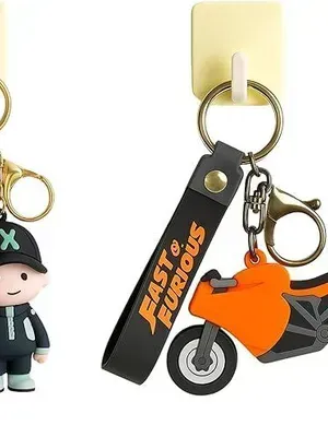 Cute Cartoon Silicone Keychain Set of 4 Pcs for Girls Kids Bag Charm Gift