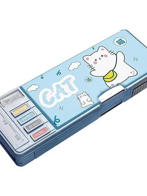 Multifunctional Pencil Box for Kids, Dinosaur and Cat Theme, Magnetic Pop-up Design, Return Gifts for Boys & Girls