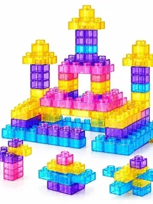 40 Pcs Jelly Soft Building Blocks for Kids, Squishy Sensory Stacking Blocks, Colorful Construction Toy, STEM Learning Game for Boys and Girls, Fine Motor Skills Toy, Return Gift