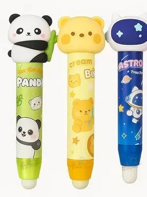 5 Pcs Cute Cartoon Eraser Set for Kids – Duck, Panda, Bear, Astronaut & Unicorn Characters | Soft Rubber Erasers for School, Drawing, Sketching | Fun & Collectible Student Supplies