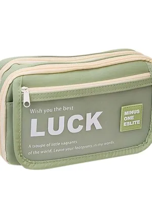 Travel Toiletry Organizer Bag for Men and Women | Waterproof Cosmetic Shaving Kit Storage Pouch with Double Zipper Compartments (Luck- Color)