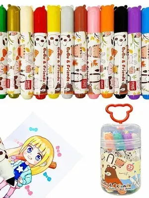 Colour Pens - Washable Water Colour Pens, Colouring Kit Art Markers Colour Sketch Pens Set for Kids, Artists Sketching Drawing Materials, Cute Art Supplies (12 Pieces)