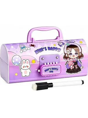 Nini's Happy Time Pencil Box, Double Password Lock Organizer