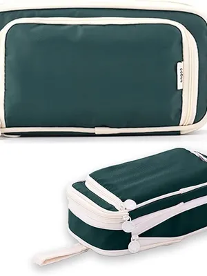 Big Capacity Pencil Cases 4 Compartment Pencil Pouch Aesthetic Large for Girls Women, Portable Pencil case with Handle, Stationery Organizer Pen Bag with Zipper for College School Office - 3 Layer