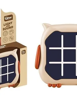 Tic Tac Toe Game, Animal-Themed 2-in-1 Handheld Puzzle Game Console, Travel Game for Learning and Memory Development, Board Games for Kids and Adults (Owl)