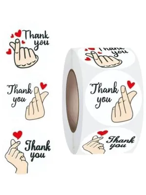 500pcs Watercolor Thank You Stickers, Round Thank You Adhesive Sticker for Small Business Wedding Supplies Packing Stickers Gift Wrap (3, Thank You Stickers) - 3 Korean Style Stickers