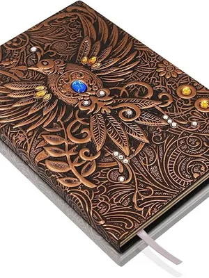 3D Phoenix Copper DND Vintage Leather Journal Writing Notebook with 200 Pages A5 Journal Diary,Antique Handmade Leather Diary,Travel Diary&Notebooks to Write in,Diary Gift for Men Women