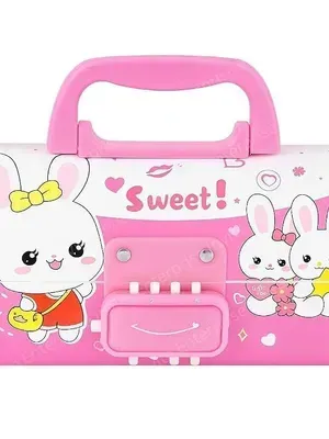 Sweet Password Lock Pencil Box with Large Capacity Multi-Layer Multi-Function Storage Box Secret Compartment & Mirror Pencil Case Best Gifts for Kids (Sweet P Box)