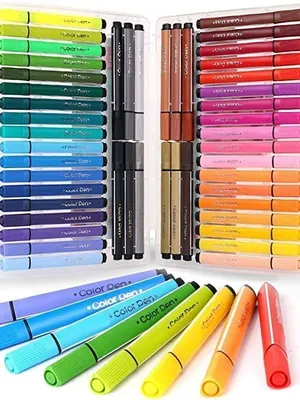 Washable Watercolor Pens Set - Coloring Kit Art Markers Color Sketch Pens Set Kids Artists Sketching Drawing Materials Craft Supplies Return Gift (36) (Multicolor-markers(48))
