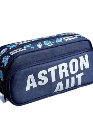 Travel Toiletry Organizer Bag for Men and Women | Waterproof Cosmetic Shaving Kit Storage Pouch with Double Zipper Compartments (Astronaut-)