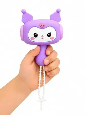 Cute Cartoon Hand Press Hammer Keychain Toy, Sound Choo Choo Keyring, Portable Bag Charm, Backpack Accessory, Birthday Return Gift for Kids, Pack of 1