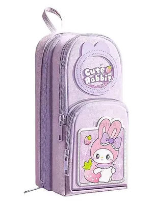 Multi-Functional Soft Pencil Case for Girls – Large Capacity Zipper Pouch with Multiple Compartments – Aesthetic Stationery Organizer for School, College & Office - Cute Rabbit Pouch