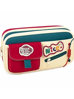 Retro 6-Compartment Pencil Pouch for Students | Huge Spacious Multi-Layer Oxford Fabric Stationery Organizer | Zippered Pocket Case for School Best Gift Pouch - Dream yours Pocket