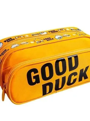 Travel Toiletry Organizer Bag for Men and Women | Waterproof Cosmetic Shaving Kit Storage Pouch with Double Zipper Compartments (Good Duck-)