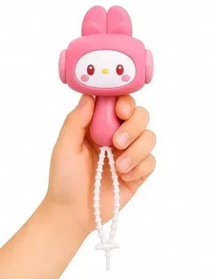 Cute Cartoon Hand Press Hammer Keychain Toy, Sound Choo Choo Keyring, Portable Bag Charm, Backpack Accessory, Birthday Return Gift for Kids, Pack of 1