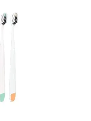 T-Brite × Vega Soft Toothbrush 4-Pack – Spiral Bristles, Bamboo Charcoal Core, Ultra-Soft Gum Care, Compact Head, Sensitive Teeth Cleaning, Deep Stain Removal Oral Care Set - Tb 1105 4(va)