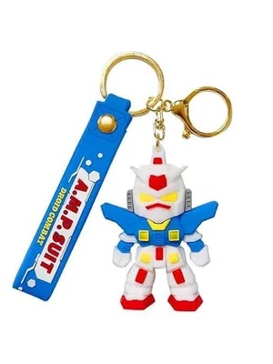 Cute Cartoon Silicone Keychain Set of 4 Pcs for Girls Kids Bag Charm Gift - Knight Robot & Game Boy