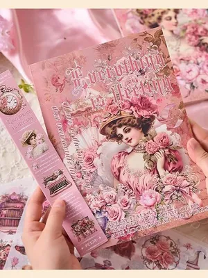 Vintage Theme Stickers Elegant Victorian Girl Scrapbook Stickers Floral Aesthetic Ephemera for Journals Planners Collage and DIY Crafts Pack of 1 Everything is Fleeting