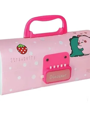 Dinosaur Password Lock Pencil Box with Large Capacity Multi-Layer Multi-Function Storage Box Secret Compartment & Mirror Pencil Case Best Gifts for Kids (Dino P Box)