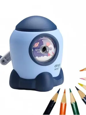 Automatic Electric Pencil Sharpener for Kids, Battery Operated with Dust Box, Cartoon Astronaut Design, for School, Home, Office & Return Gifts (Space Sharpener)